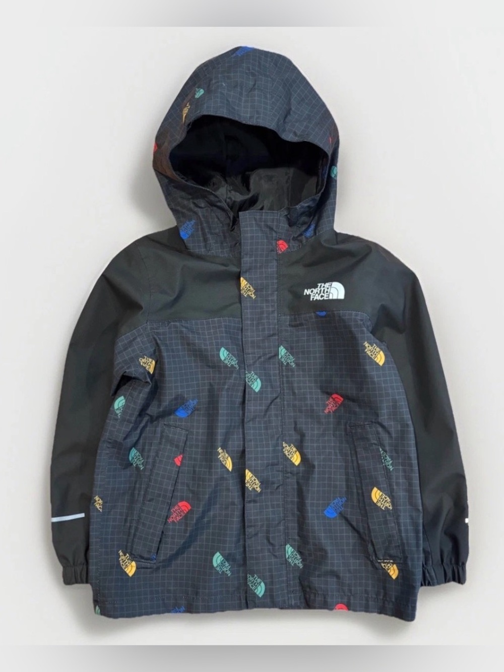 The North Face Kids' Hooded Rain Jacket - AOP Logos - Size 4